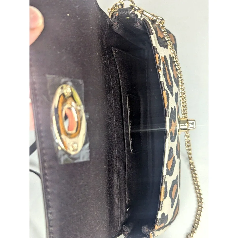 Coach Leopard (Ocelot) Print Mini Ruby Crossbody Bag with Chain NWT